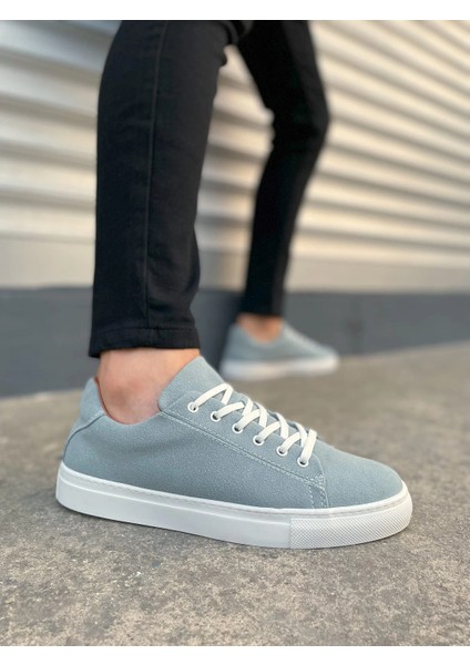 JY122 Mode Bağcıklı Süet Erkek Günlük Sneaker Ayakkabı Sbt - Mavi