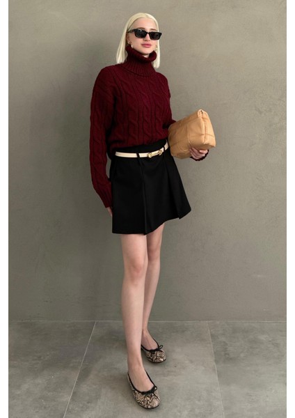 Bordo Boğazlı Triko Kazak MG2376 indirimleri