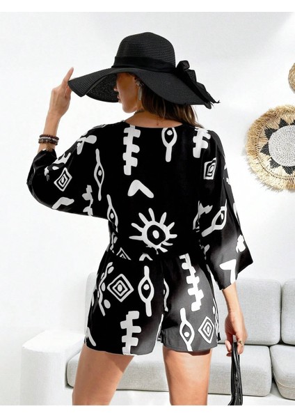 Kadın %100 Pamuk Şortlu Ceketli Desenli Yazlık Spor Şık Rahat Kalıp Kimonolu Şort Alt Üst Takım modelleri