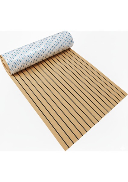 9448A Bantlı Açık Kahverengi (Gold) Eva Suni Teak (Tik) Deck Tekne, Yat, Havuz Kenarı ve Karavan Için Zemin Kaplaması 240 x 120 cm fiyatları