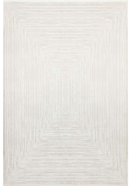 Queen 8112 Beyaz - Viskon Bambu Halı | Dokuma Salon Halısı