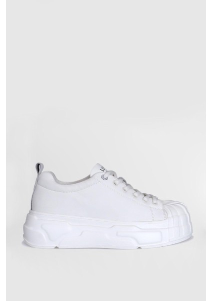 121230004 Jesıca Beyaz Kadın Hakiki Deri Spor Ayakkabı