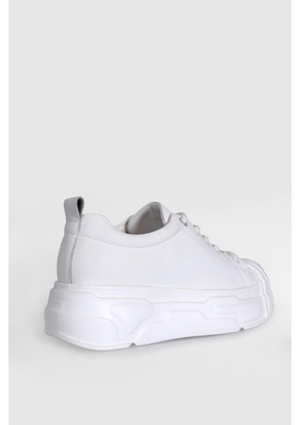 121230004 Jesıca Beyaz Kadın Hakiki Deri Spor Ayakkabı