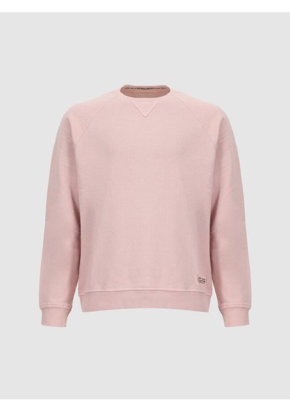 ErkekSoluk Efektli Bisiklet Yaka Lila Sweatshırt indirimleri