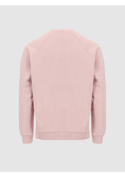 ErkekSoluk Efektli Bisiklet Yaka Lila Sweatshırt