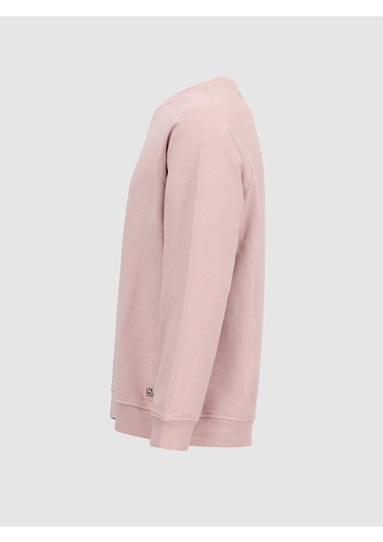 ErkekSoluk Efektli Bisiklet Yaka Lila Sweatshırt