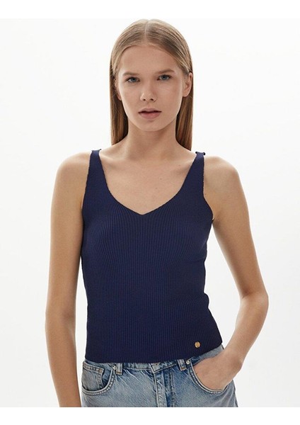 Askılı Triko Top Lacivert Atlet