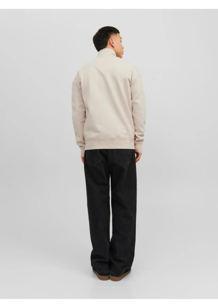 Jorvesterbro Sweat Quarter Zıp Hn Sn Erkek Bej Sweatshirt 12241777-Moonb