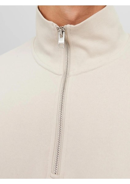 Jorvesterbro Sweat Quarter Zıp Hn Sn Erkek Bej Sweatshirt 12241777-Moonb
