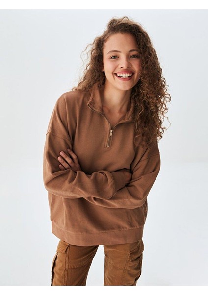 Kadın Kahve Rengi Sweatshırt