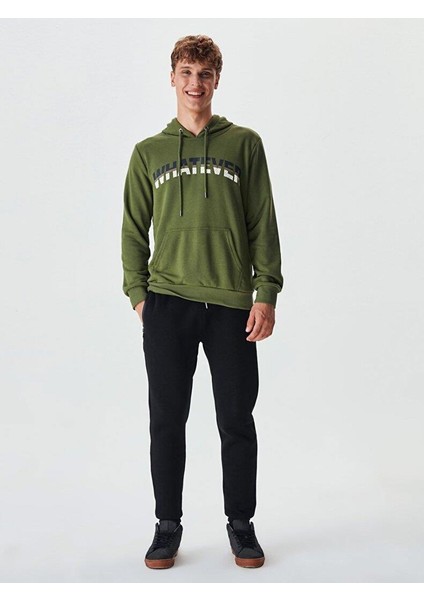 MAFOMA Slogan Baskılı Siyah Sweatshırt