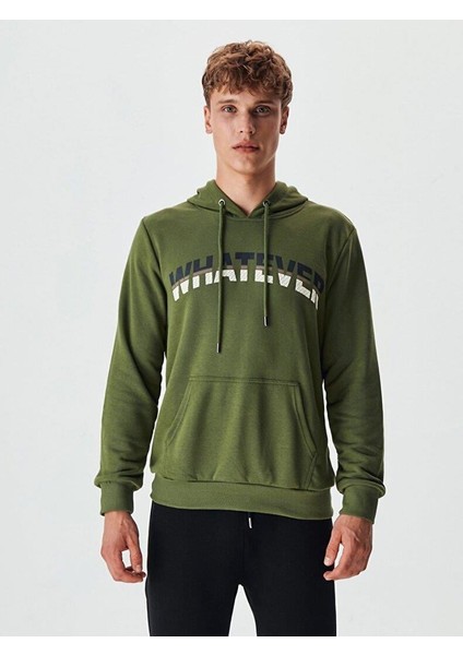 MAFOMA Slogan Baskılı Siyah Sweatshırt