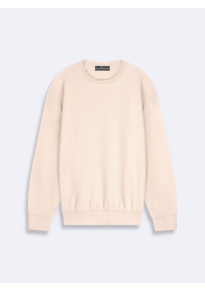 Kadın Sıfır Yaka Uzun Kollu Bej Sweatshırt modelleri