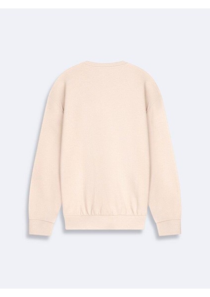 Kadın Sıfır Yaka Uzun Kollu Bej Sweatshırt fırsatları