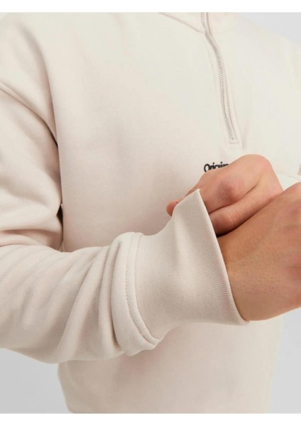 Jorvesterbro Sweat Quarter Zıp Hn Sn Erkek Bej Sweatshirt 12241777-Moonb