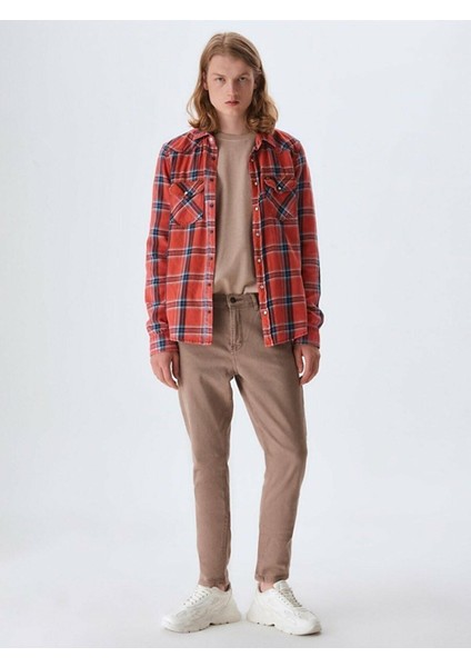 Erkek Smarty Y Dar Paça Orta Bel Jean Pantolon