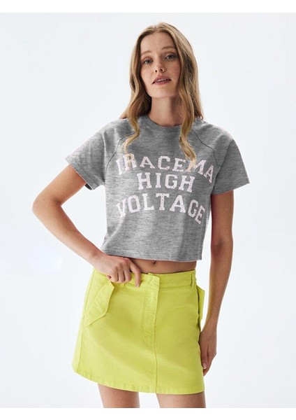 CENOKO Logolu Kadın Kısa Kol T-shırt 1224800226089