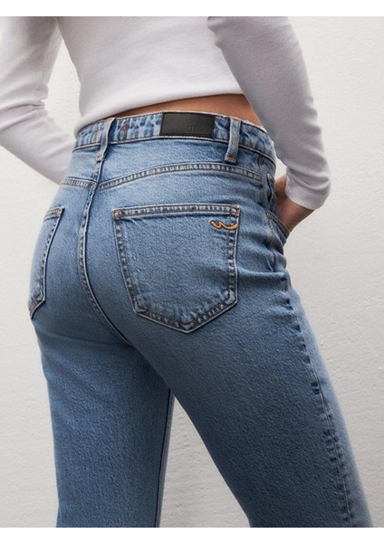 Kadın Betıana X Düz Paça Yüksek Bel Jean Pantolon