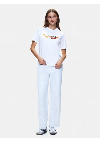 Kadın Sıgn Baskılı Kısa Kollu Regular Beyaz T-shırt