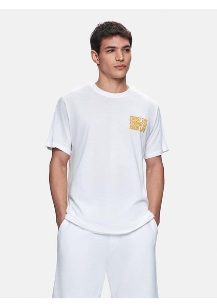 COBERA Erkek Sıfır Yaka Kısa Kol Sırtı Baskılı T-Shirt 1225842906089