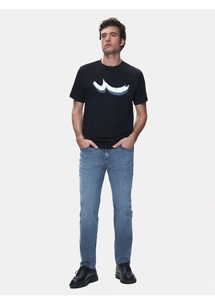 Erkek Sıfır Yaka Kısa Kol Regular Siyah T-shırt
