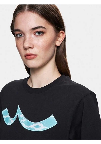 Kadın Logolu Siyah T-shırt