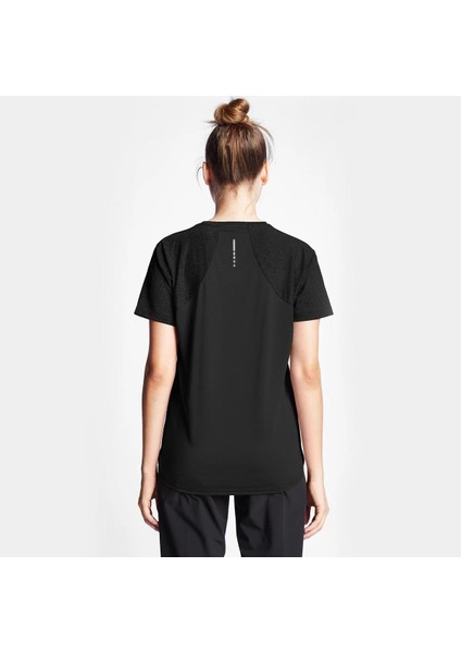 24B-2003 Koşu Kısa Kol Tshırt Kadın Sıyah 24BTBP002003-633