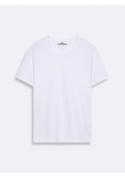 Erkek Sıfır Yaka Basıc Slım Kısa Kollu Beyaz T-shırt fırsatları