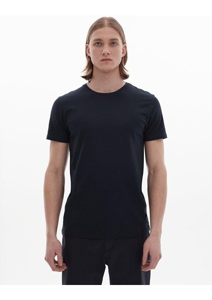 LTB Erkek Sıfır Yaka Basıc Slım Kısa Kollu Lacivert T-shırt modelleri