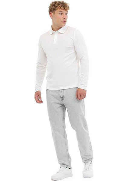MB SN329 Ukol Polo 5pr Beyaz Erkek Uzun Kol T-Shirt