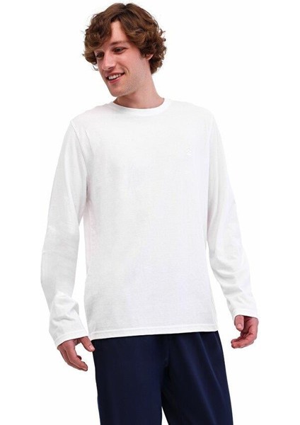 MB Loen 14LJK-130-33 5pr Beyaz Erkek Uzun Kol T-Shirt
