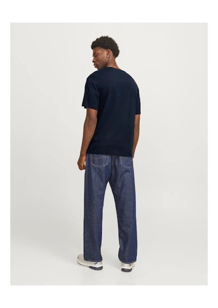 JJECORP GRAPHIC TEE SS O Mavi Erkek Kısa Kol T-Shirt