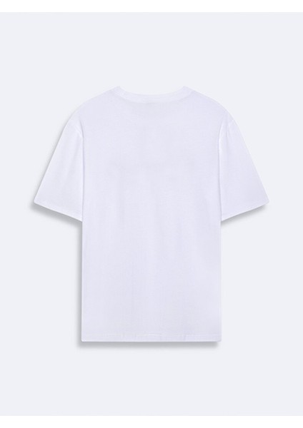 Erkek Kısa Kollu Sıfır Yaka Sıgn Baskılı Regular Beyaz T-shırt fırsatları