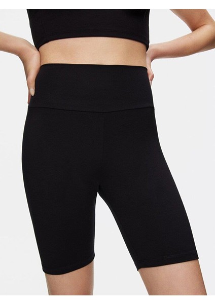 Kadın Biker Slım Mini Siyah Şort
