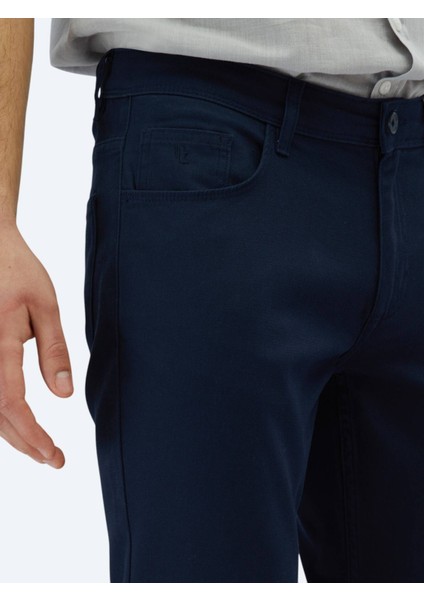Lacivert Düz Dokuma Slim Fit Casual Pamuk Karışımlı Pantolon modelleri