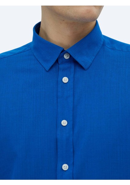 Saks Düz Regular Fit Dokuma Casual %100 Pamuk Gömlek fırsatları