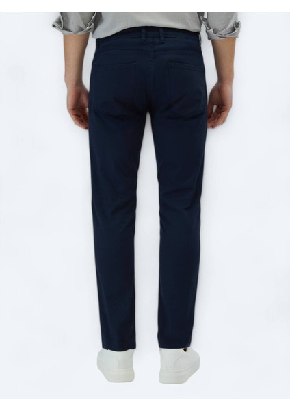 Lacivert Düz Dokuma Slim Fit Casual Pamuk Karışımlı Pantolon fırsatları