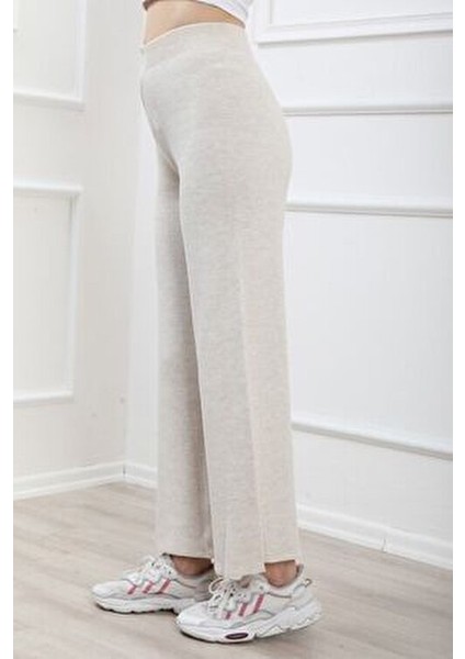 Bol Paça Kadın Pantolon Pamuk-Elastan Karışımıyla Rahat Kullanım Taş Renk fiyatları