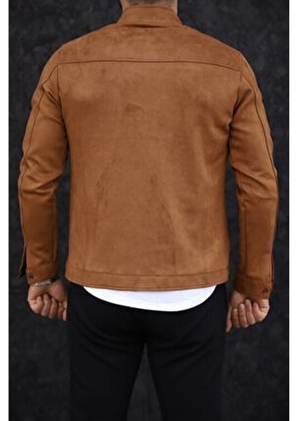 Erkek Taba Süet Baharlık Ceket modelleri