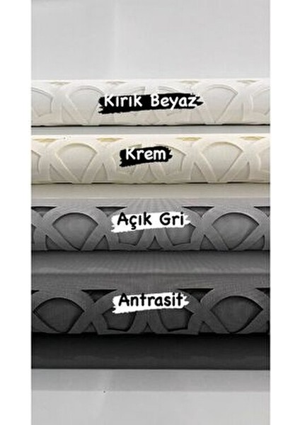 LZR305 Lazer Kesim Stor Perde Krem Renk 80 cm Genişlik 200 cm Uzunluk