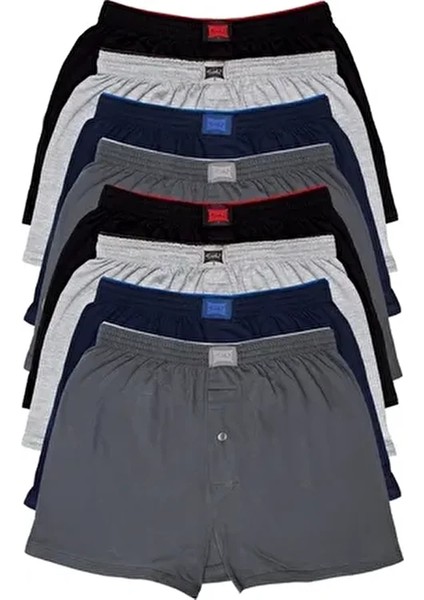 Erkek Penye Havlu Bel Boxer Düz Desenli 8'li Fırsat Ürünü Karışık Renkli Set
