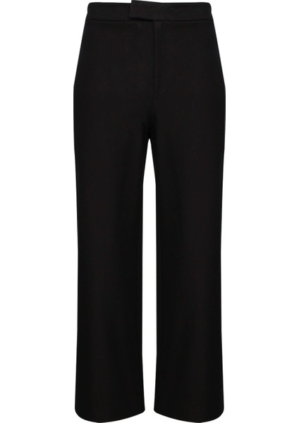 Siyah Yüksek Bel Culotte Pantolon