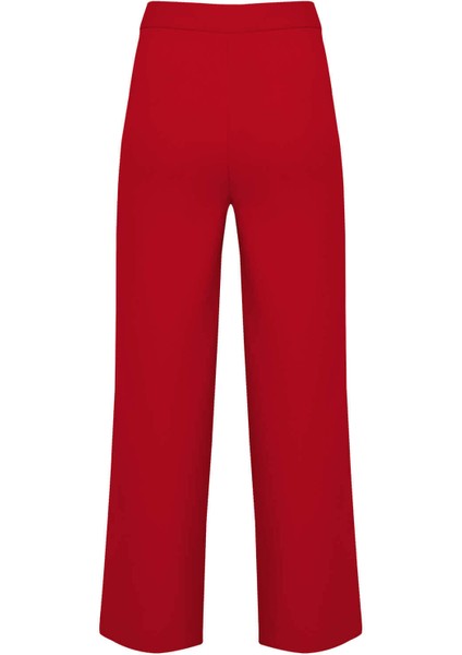 Kırmızı Yüksek Bel Culotte Pantolon fiyatları