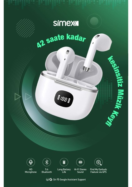 Quantum Aı Tws Bluetooth Kulaklık | 42 Saat Pil, Yapay Zeka Çeviri modelleri