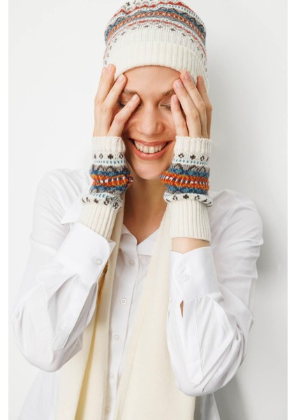 Kadın Jakarlı Yün Eldiven Kemik fiyatları