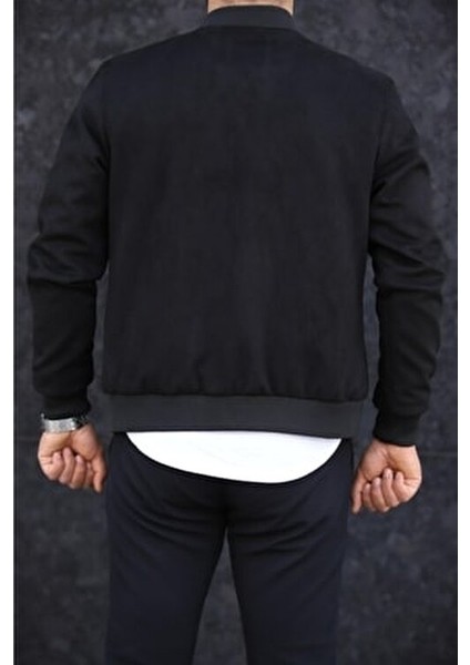 Erkek Siyah Süet Kolej Ceket modelleri