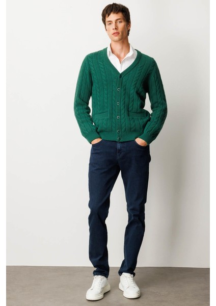 Erkek V Yaka Kalın Saç Örgülü Yün Ceket Ö.başı fiyatları