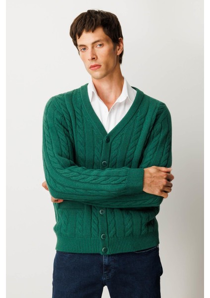 Erkek V Yaka Kalın Saç Örgülü Yün Ceket Ö.başı indirimleri