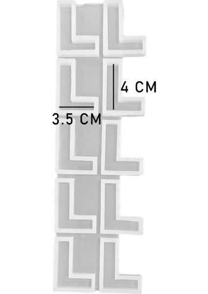 Epoksi Çoklu Silikon Kalıp Düz L Harfi Anahtarlık Reçine Seri Döküm Kalıbı 4 cm 10 Lu