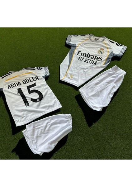 Real Madrid Yeni Sezon Arda Güler 15 Numara Çocuk Forması 4'lü Set Çorap+Bileklik Hediyeli